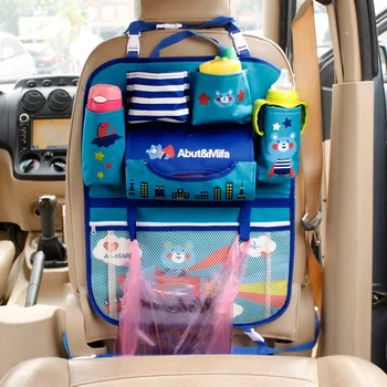 Multifuncional de asiento de coche organizador de dibujos animados de la Espalda de Almacenamiento Colgar la Bolsa de Auto-estilo de Producto para Bebé Estiba de la Limpieza Interior de Automóviles