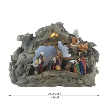 Zayton Escena de la Natividad SET de Regalo de Navidad de la Sagrada Familia de la Estatua de Cristo Jesús María José Católica Estatuilla de Navidad Adorno de Decoración para el Hogar