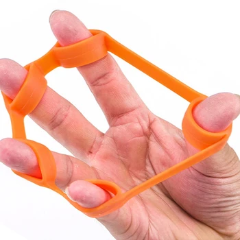 3Pcs de Silicona Engrosamiento de la Anti-Fractura de Dedo Rally Dispositivo de los Cinco Dedos de Rally Anillo de Dedo Dispositivo de Entrenamiento
