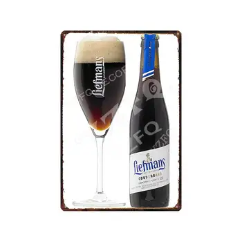 【YZFQ 】Bélgica la Cerveza de Metal Decorativos de la época, los Signos de la Pared de la Barra de Casa Restaurante de cocina de el Hombre de la Cueva de la Decoración Vintage 30X20CM DU-9217A