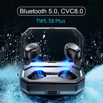 TWS S8 además de Bluetooth Inalámbrico de Auriculares de Control Táctil Auricular Auriculares a prueba de agua IPX6 Emparejamiento Automático Con 3000mAh de Caja de Carga