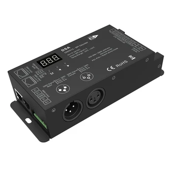 DSA DMX para SPI decodificador DMX512-SPI decodificador y RF SPI controlador, 3 pantalla digital Opcional RF RGB/RGBW de control remoto