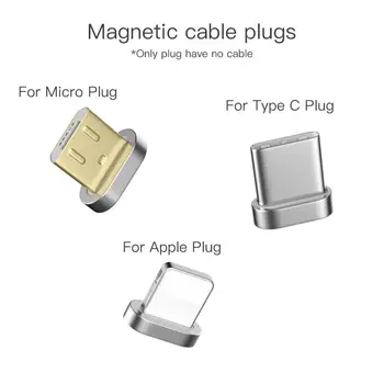 Sindvor Magnético de la Clavija del Cable de Micro USB de Tipo C C 8 pin de Carga Rápida Adaptador de Teléfono Microusb Tipo-C Imán Cable del Cargador de Metal Tapones