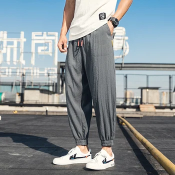 Los hombres de Corredores de Harén Pantalones de Hombre Negro Cómodo Pantalón de Verano Casual de Streetwear Flojos de Pantalón Japonés de Moda de pantalones de Chándal