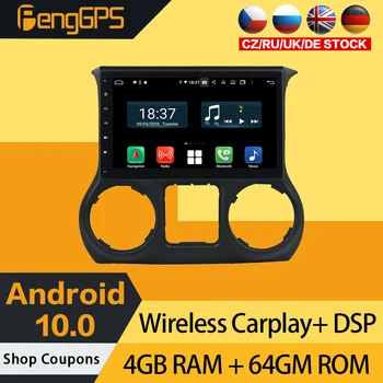 Android 10.0 Reproductor de DVD Para Jeep Wrangler 2011-2018 Estéreo del Coche de la pantalla Táctil Multimedia de Navegación GPS unidad central de Radio Carplay PX6