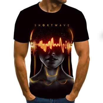 Arte de la música instrumento Musical en 3D de impresión de la moda de la camiseta Unisex estilo hip-hop de la camiseta de la ropa de verano casual
