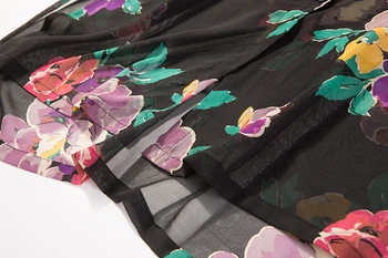 De las mujeres de Seda Botón negro de Larga Delgada de la parte Superior de la Camisa de Vestir Kimono Cardigan Chal Capa Blusa de Playa de Verano de la Cubierta Hasta JN424