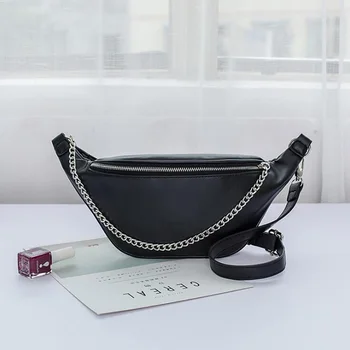 REPRCLA Nueva mochila de Moda Bolsa de Cintura Alta Calidad de Cuero de la PU de la Correa de Pecho Bolso con Cadena de las Mujeres de Hombro Bolsas
