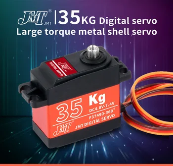 JMT 4Pcs Impermeable 35kg sin núcleo Servo 180 270 360 Grados de Gran Torque Digital de Aluminio Engranajes de Metal para Coche RC Robot Rastreador