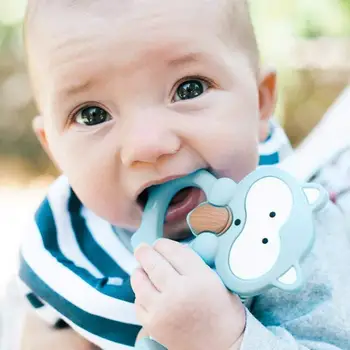Bebé Juguetes para la Dentición de los Bebés de 0-6 Meses de Silicona Libre de BPA Mordedores para Bebés con Chupete Clip de Cute Baby Shower Regalo