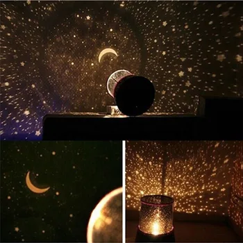 Luz de Noche LED Proyector de Cielo Estrellado, Estrellas, Luna, Maestro de niños Niños Bebé a Dormir Romántica Colorido USB LED Lámpara de Proyección