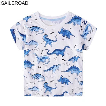 SAILEROAD Dinosaurio Niños Camisetas de Verano Nueva Bebé camisetas de Algodón para Niños Ropa para Niños Ropa de Niño Niños Tops Camisetas Camiseta