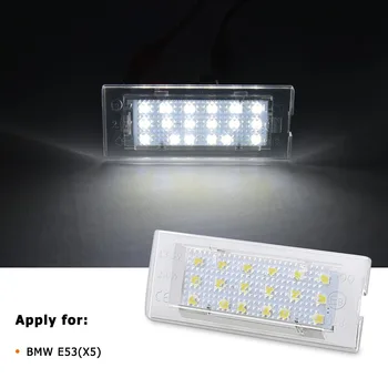 2pcs Blanco CANBUS LED Número de Licencia de la Placa de la Lámpara de Luz de 18 SMD 3528 Para BMW X5 E53 luz trasera luz Trasera libre de Errores