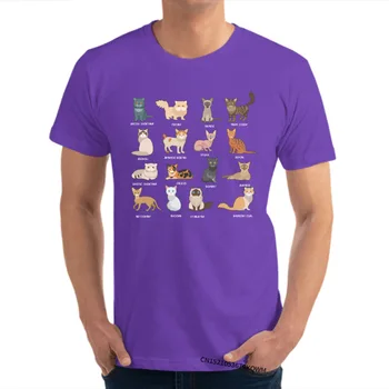 Divertido Todas las Razas de gatos Impreso en 3D Tops Camiseta Camisas Camisetas de Moda Algodón para Hombre T-Shirt de la UE, Más el Tamaño de