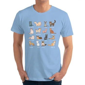 Divertido Todas las Razas de gatos Impreso en 3D Tops Camiseta Camisas Camisetas de Moda Algodón para Hombre T-Shirt de la UE, Más el Tamaño de