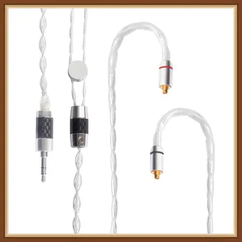 OKCSC 7N 4 Núcleos de Congelación MMCX Auriculares Cables de Actualización de 3,5 mm conector de Audio de alta fidelidad OCC Solo Cristal de Cobre bañado en Plata para SHURE