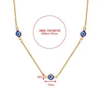 La suerte de los Ojos Azules turco Mal de Ojo Collar de Oro de Plata de Color de Cobre de Largo Collar de Cadena de las Mujeres de las Niñas de Joyería de Moda BE137