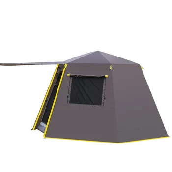 Al aire libre tienda de campaña automática 5-8 personas acampar 3-4 personas impermeable engrosamiento de la hexagonal de aluminio de poste al aire libre camping doble acampar