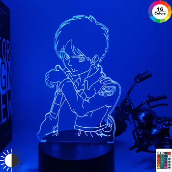 Acrílico 3d Led Luz de la Noche Eren Yeager Figura Dormitorio Decoración de la lámpara de noche Dropshipping Batería de la Lámpara de Ataque en Titán Regalo