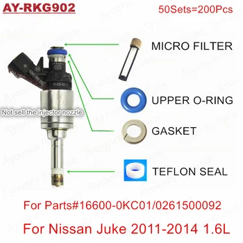 50sets/200Pcs GDI de inyección de Combustible Reparación de Servince Kits De Piezas de 16600-1KC0A 0261500092 Para el Nissan Juke 2011-1.6 L (AY-RKG902)