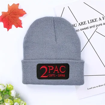 2pac Tupac Sombrero de Invierno Sólido Hip-hop Skullies Sombrero Unisex Gorras de invierno sombrero al aire libre