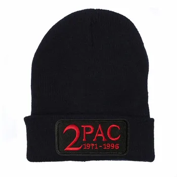 2pac Tupac Sombrero de Invierno Sólido Hip-hop Skullies Sombrero Unisex Gorras de invierno sombrero al aire libre