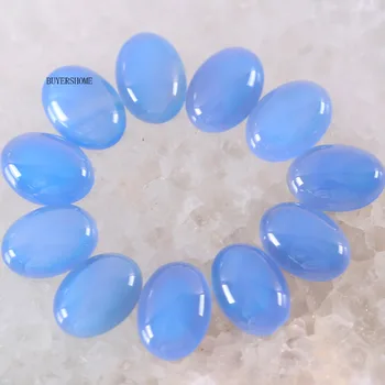 Oval 13x18MM&12x16MM Piedra Natural Azul Onyx CABINA Cabujón Para Hacer Colgante de Collar de las Pulseras Aretes 10PCS K1585