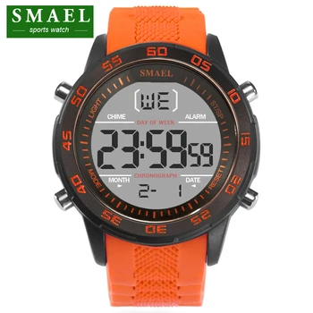 SMAEL Marca de Lujo de los Hombres Relojes de los Deportes de la Moda Militar de Deporte del LED Digital de los Relojes de los Hombres Impermeables de la Electrónica de relojes de Pulsera Verde