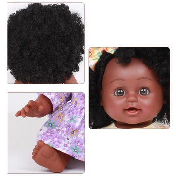 Bebé Negro Africano de la Chica Real de 25cm de Muñecas Bebé Juguetes Para los Niños Niños Niñas Niños Bebes Cuerpo de Jugar a Muñecas de Vinilo