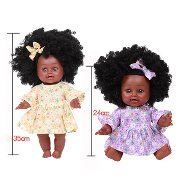 Bebé Negro Africano de la Chica Real de 25cm de Muñecas Bebé Juguetes Para los Niños Niños Niñas Niños Bebes Cuerpo de Jugar a Muñecas de Vinilo