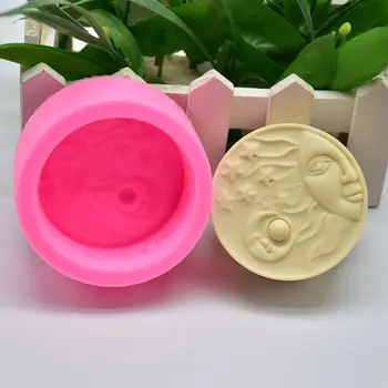 El sol y la Luna hechas a Mano Jabón Molde de Silicona DIY para Hornear Pastel de Fondant Decoración Epoxi Molde