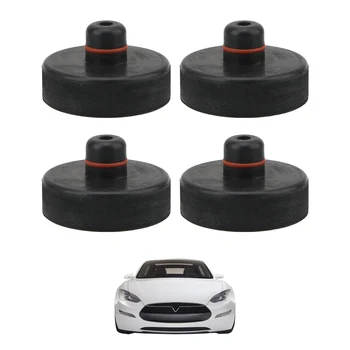 LEEPEE 4Pcs Para el Tesla Model X/S/3 Equipos de Elevación del Chasis Jack Jack Punto de izado de la Almohadilla de Adaptador de Caucho Negro Jack de la Almohadilla de la Herramienta