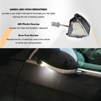 2pcs LED de Lado bajo el espejo charco de luces para Volkswagen EOS Conejo de Golf 5 GTI MKV R32 Jetta MK3 Passat CC Touran, Sharan Skoda