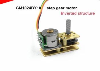 1 pedazo GM1024BY10 micro paso a paso motor de engranaje,Invertida estructura DC5V 2-fase 4-hilos 10*24MM motor