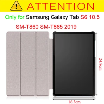 3-Doblado Caso Para Samsung Galaxy Tab S6 10.5 SM-T860 SM-T865 2019 Magnético de la Cubierta Para Samsung Tab S6 10.5 pulgadas Fundas