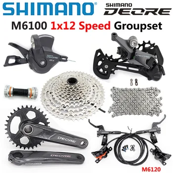 SHIMANO DEORE M6100 Grupo de MTB de la Bicicleta de Montaña Grupo 1x12-Velocidad 30T 32T 170 175mm 10-51T Cambio Trasero, Palanca de FRENO