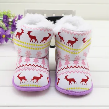 Bebé Recién Nacido En Las Botas De Ciervo De Navidad De Invierno Cálido Niño Zapatos Botines Nacidos Feliz Año Nuevo Regalos 0-18 Meses