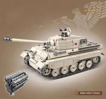 Guerra mundial Panzer VIB Tigre 2 King Tiger Tanque Pesado moc batisbricks bloque de construcción de la 2 ª guerra mundial alemania ejército de la fuerza de figuras modelo niños juguetes