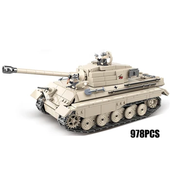 Guerra mundial Panzer VIB Tigre 2 King Tiger Tanque Pesado moc batisbricks bloque de construcción de la 2 ª guerra mundial alemania ejército de la fuerza de figuras modelo niños juguetes