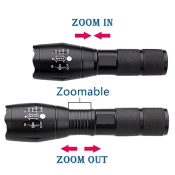 LED Linterna Recargable Litwod XML T6 5 modo de zoom linterna de la antorcha de 5000 LM 18650 de la Batería para Acampar al aire libre Linterna Potente