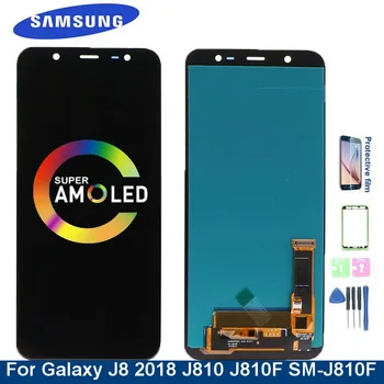 Pantalla Super AMOLED de J810 Pantalla LCD Para Samsung Galaxy J8 2018 J810F J810M SM-J810F J810M Pantalla LCD de Pantalla Táctil Digitalizador Asamblea