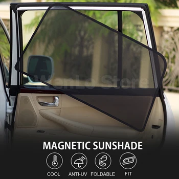 4Pcs Coche Magnéticas Lado de la Ventana Parasol Láser Sombra bloqueador solar UV Visera de Protección Solar Cubierta de Malla Para Jeep RENEGADE 2016-2019