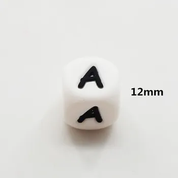 Chenkai 1000pcs 12mm de Silicona Carta Chupadero Perlas de BRICOLAJE Chupete de la Joyería de la Dentición Sensorial Juguete Accesorios alfabeto Perlas