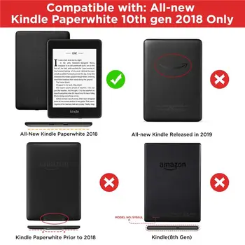 2018 Nuevo Caso para Amazon Kindle Paperwhite 4 Smart Cover para el Nuevo Kindle Paperwhite 4 de Cuero de la PU caja de la Tableta para el Paperwhite 2018