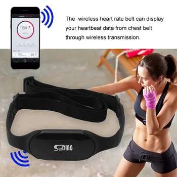 Impermeable de Bluetooth 4.0 Wireless Monitor de Frecuencia Cardiaca Inalámbrico Latido del Corazón del Cinturón de Deportes de Realizar las Calorías y la Grasa de Cálculo Negro