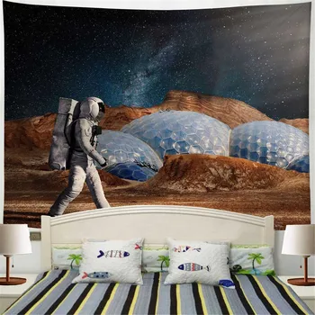 Galaxy Psicodélico Astronauta Tapiz Planeta Para Colgar En Pared Galaxia Decoración Patrón De Espacio De La Pared Alfombra De Casa Tapices Decorativos