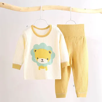 2020 Otoño Invierno Bebé ropa de dormir Pijamas para Niñas Niños Niños Ropa de Algodón de Cintura Alta del Bebé Conjuntos de Pijamas