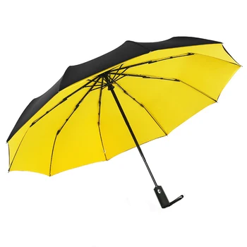 JPZYLFKZL 10K Doble a prueba de viento Plegable Automático Paraguas de la Lluvia Mujer Impermeable del paraguas de la Lluvia de los Hombres de Negro Recubrimiento Sombrillas