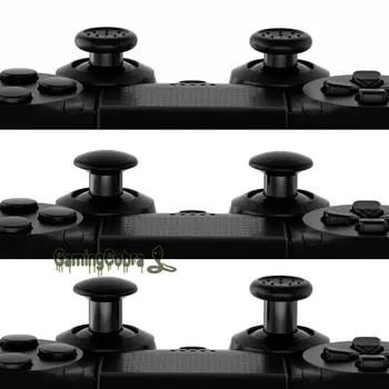 Negro Intercambiables Thumbstick para PS4 Slim Pro PS5 Controlador con 3 Altura de la Cúpula Cóncava y Empuñaduras Ajustables Joystick