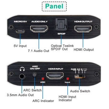 2020 HDMI Audio Extractor 4K HDMI, SPDIF Converter 5.1 HDMI a HDMI a RCA Splitter Óptico TOSLINK Conmutador Digital 7.1 Adaptador HDMI